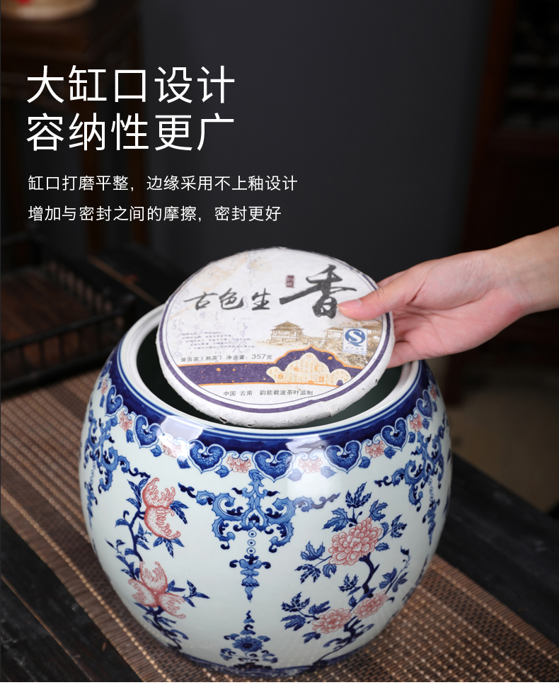 Restoring ancient ways of jingdezhen blue and white porcelain jar antique pottery vessels furnishing articles storage tank with cover home sitting room adornment
