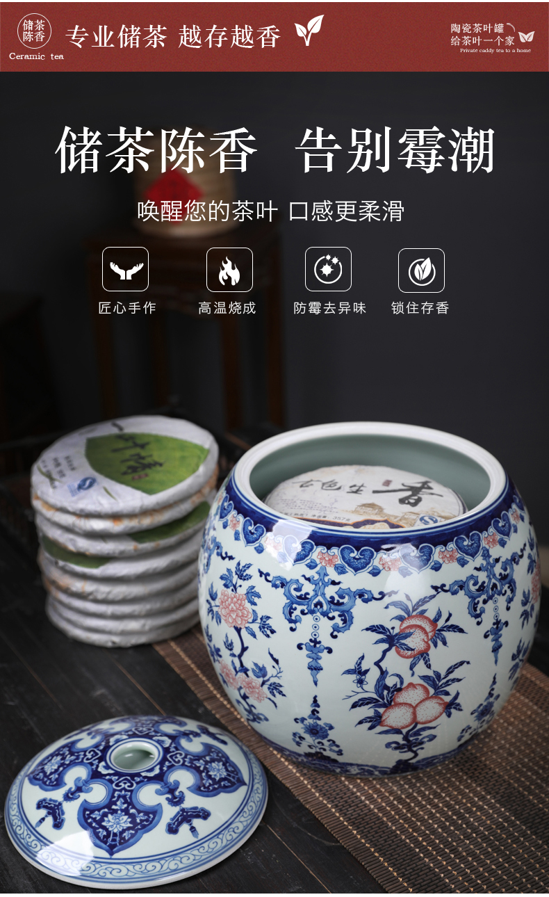 Restoring ancient ways of jingdezhen blue and white porcelain jar antique pottery vessels furnishing articles storage tank with cover home sitting room adornment