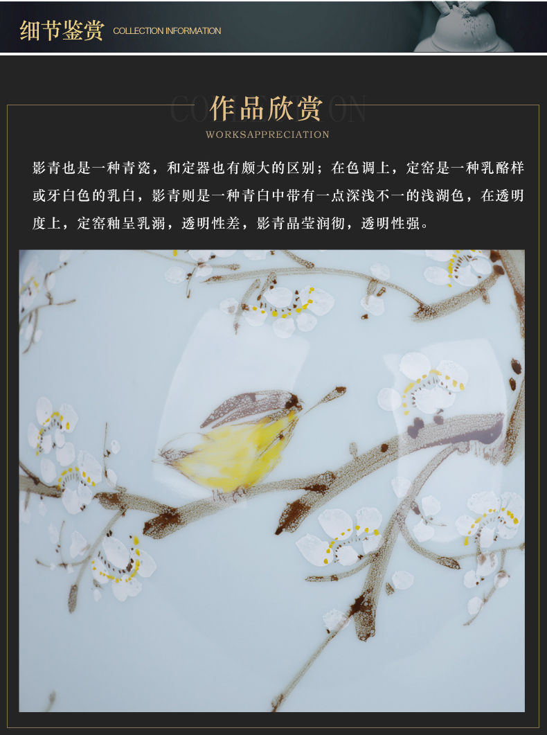 Jingdezhen ceramics hand - made vases, modern Chinese style home decoration creative flower arranging furnishing articles large living room