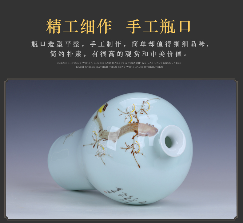 Jingdezhen ceramics hand - made vases name plum furnishing articles household act the role ofing is tasted the hall Chinese style restoring ancient ways home arranging flowers