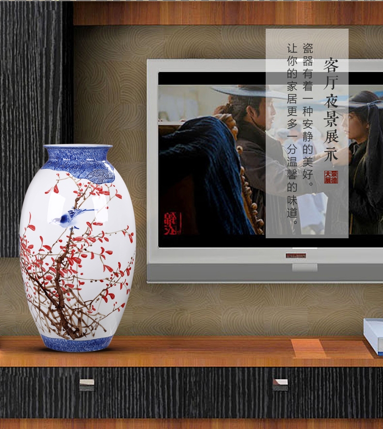 Jingdezhen ceramic hand - made vases furnishing articles household act the role ofing is tasted flower decoration in the sitting room TV cabinet decoration 50 high