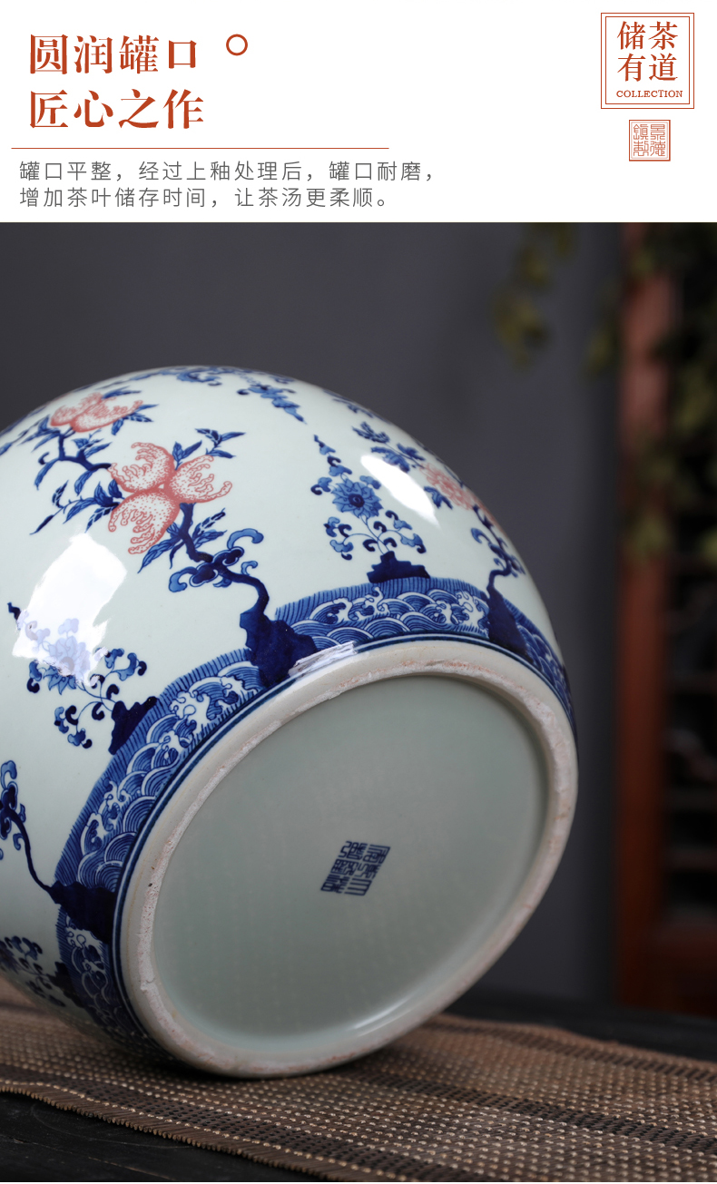 Restoring ancient ways of jingdezhen blue and white porcelain jar antique pottery vessels furnishing articles storage tank with cover home sitting room adornment