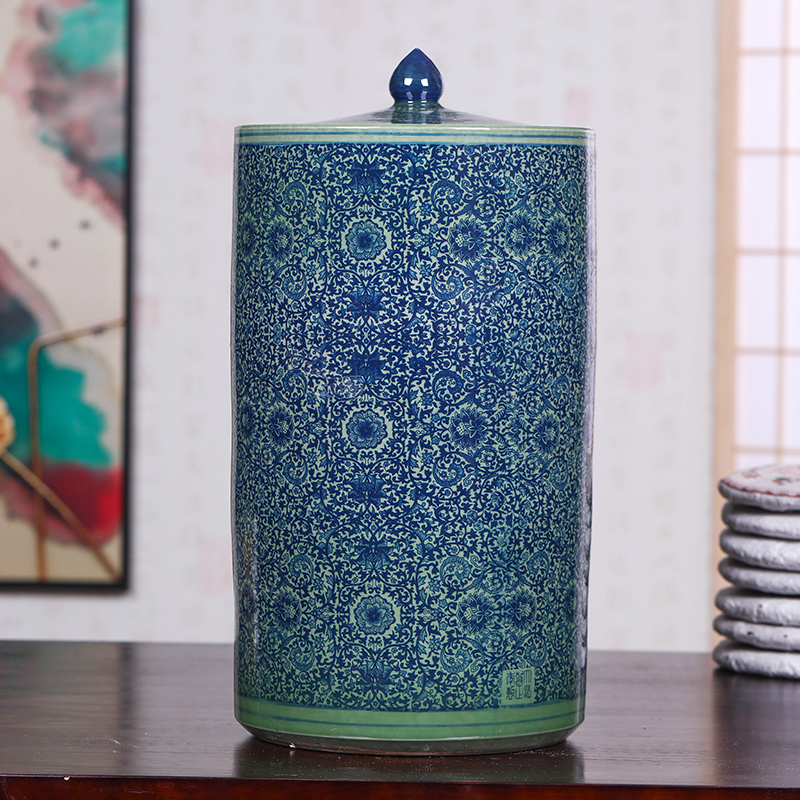 Retro caddy fixings large coarse ceramic tea urn tea barrel wake of bread seven pu 'er tea ware ricer box cylinder storage POTS