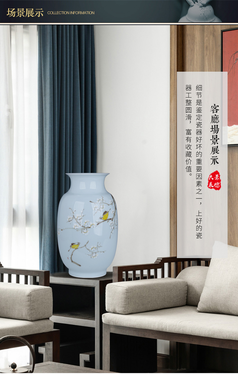 Jingdezhen ceramics hand - made vases, modern Chinese style home decoration creative flower arranging furnishing articles large living room