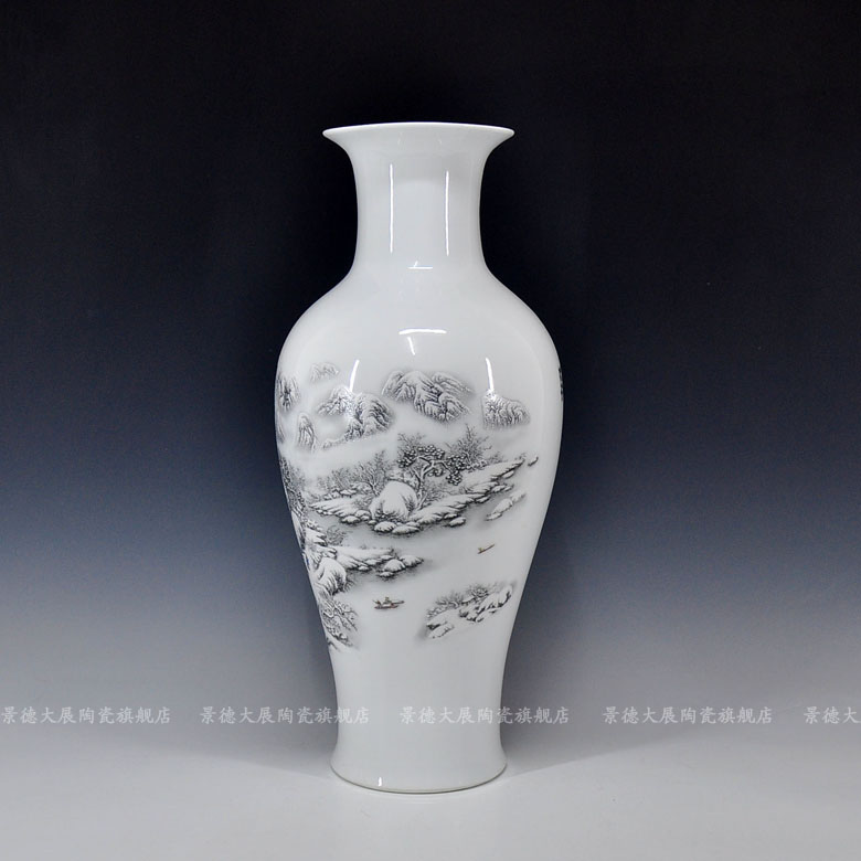 Vase sitting room office furnishing articles furnishing articles of jingdezhen ceramics snow ground vases, ceramic bottle furnishing articles