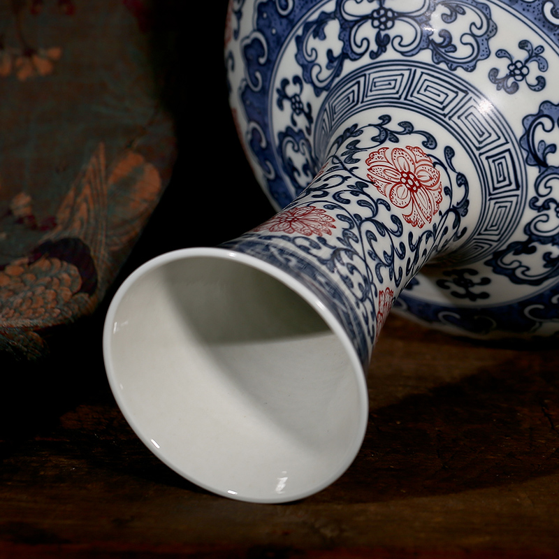 Jingdezhen blue and white ceramics youligong vase hand - made imitation the qing qianlong bottles of sitting room furniture handicraft furnishing articles