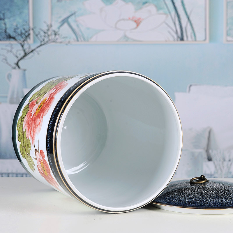 Jingdezhen ceramic tea pot manual sealing up bread seven pu 'er tea ware ricer box cylinder storage tanks POTS