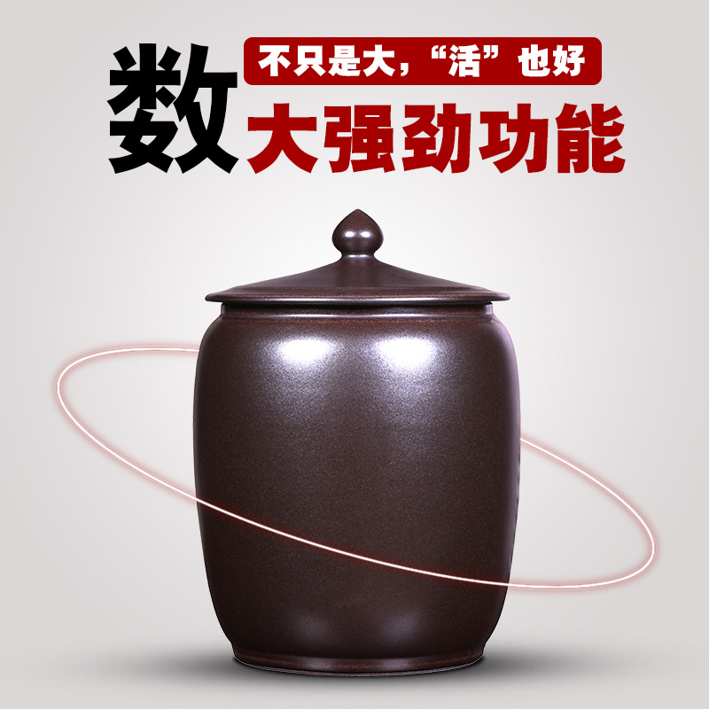 Large ceramic tea pot pu 'er tea extra Large storage tanks scattered tea cake tea urn seal storage tank tank yard