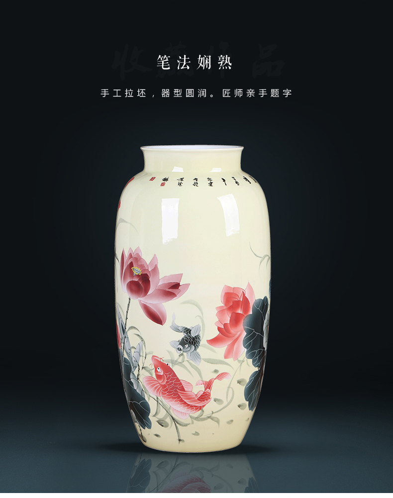 Jingdezhen ceramic vase creative dry flower flower arranging Chinese style restoring ancient ways I and contracted home sitting room adornment is placed