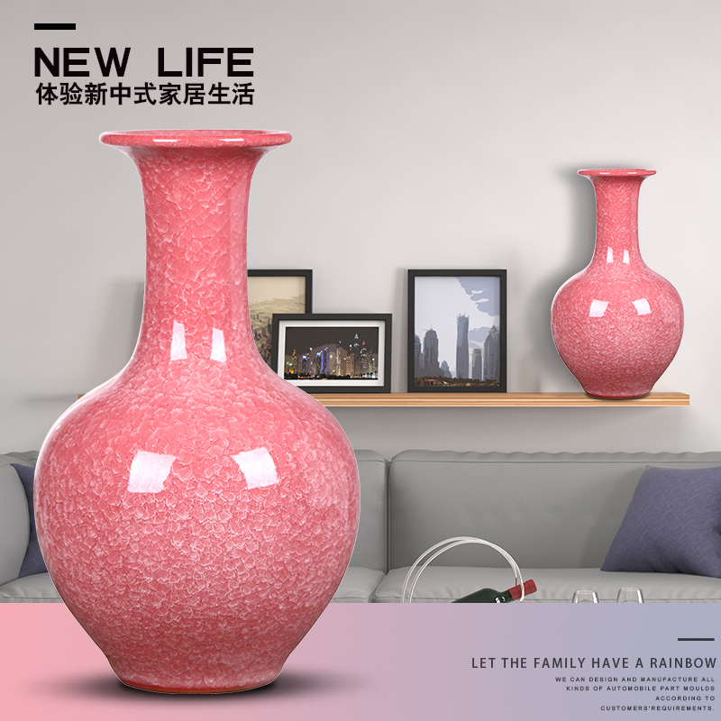 Modern vase furnishing articles contracted sitting room small and pure and fresh pink flower arranging creative home decoration decoration of jingdezhen ceramics