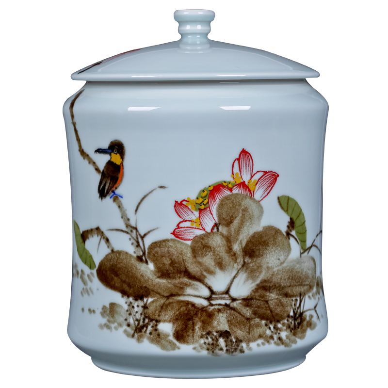 Checking out ceramic tea caddy fixings big yards save cylinder receives the 6 kg moisture tea tea urn storage POTS