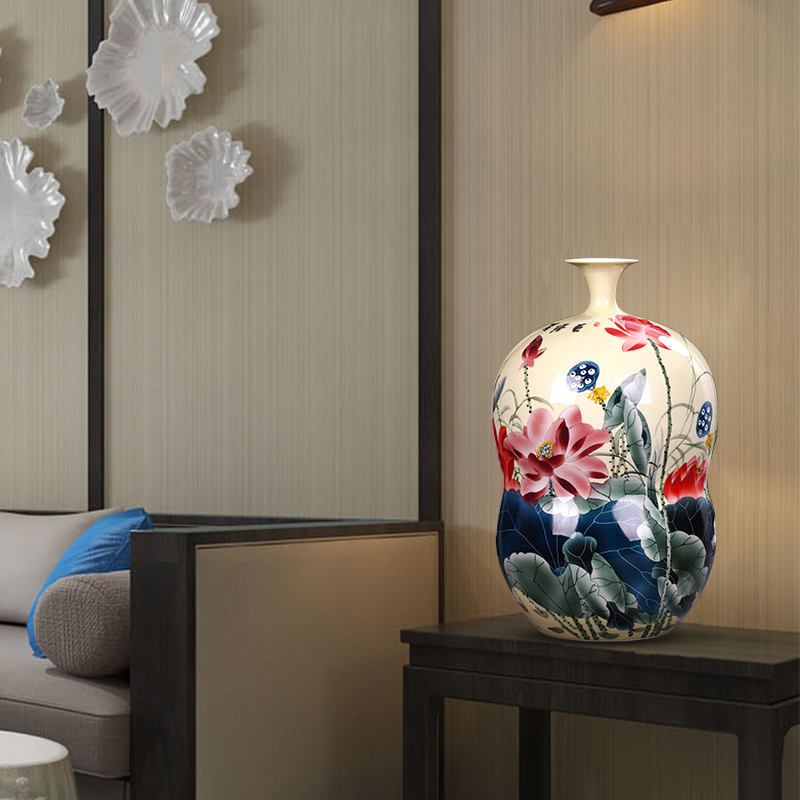 Hand - made jingdezhen ceramic vase ikea sitting room adornment creative decoration of Chinese style restoring ancient ways the gourd bottle home furnishing articles