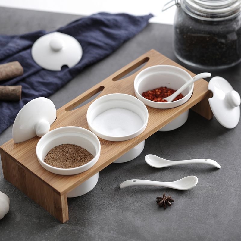 ABS LOVE EACH OTHER Nanbamboo Series Ceramic Seasoning Jars 3 Pieces