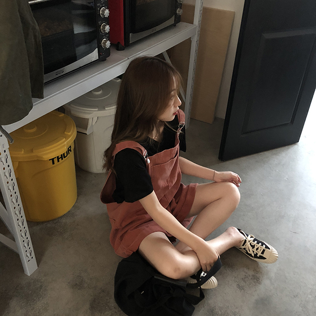 Kumayes 2019 phiên bản Hàn Quốc của new hoang dã mỏng cao eo cao denim dây đeo quần short nóng bỏng nữ triều - Quần short thời trang nữ