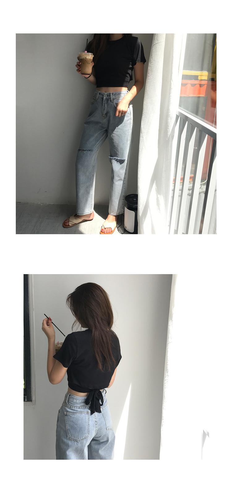 Kumayes mùa hè phiên bản Hàn Quốc của set đồ hoang dã với màu rắn Slim nữ tee eo băng bó khí chất nữ áo thun mỏng áo thun nữ dài tay hàng hiệu