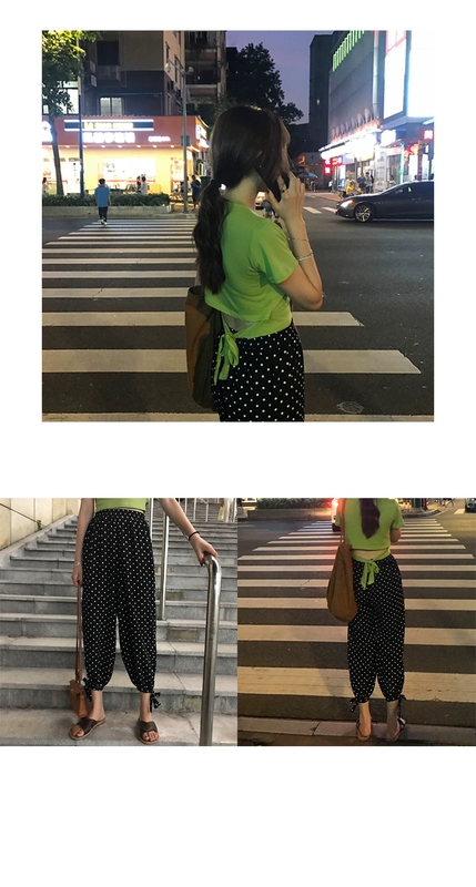Kumayes mùa hè phiên bản Hàn Quốc của set đồ hoang dã với màu rắn Slim nữ tee eo băng bó khí chất nữ áo thun mỏng áo phông nữ rộng