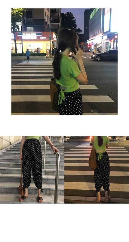Kumayes mùa hè phiên bản Hàn Quốc của set đồ hoang dã với màu rắn Slim nữ tee eo băng bó khí chất nữ áo thun mỏng