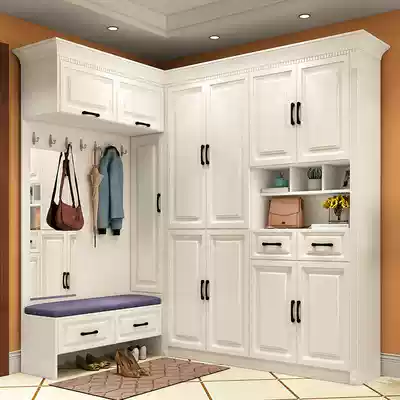 Nordic shoe cabinet porch Hall cabinet with cloakroom modern minimalist corner wardrobe combination living room compartment cabinet