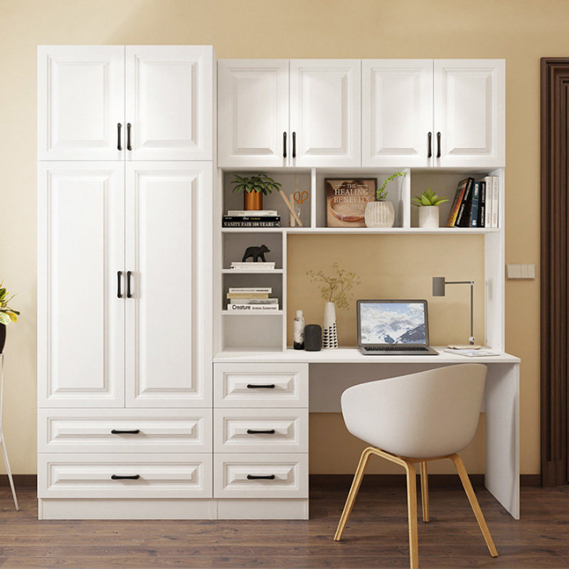 Simple desktop home computer desk with two door wardrobe integrated combination bedroom children's learning desk student writing desk