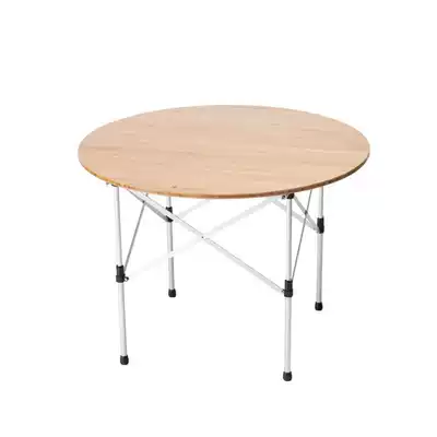 Japan Snow Peak limited outdoor camping quick storage bamboo folding aluminum tube adjustable holiday round table boutique