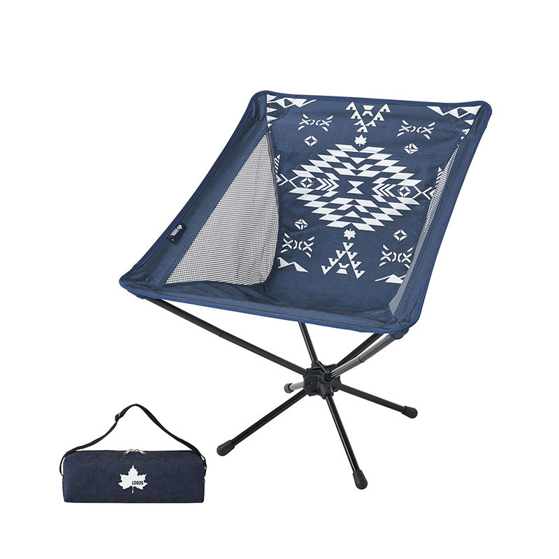Japan LOGOS Outdoor Camping Comfort King Print Design Chair Fold containing the moon backrest leaning on the beach chair