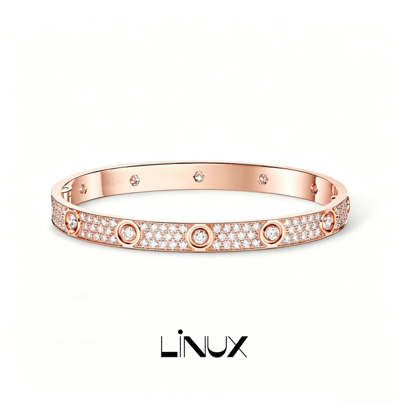 Top Version V Gold Thick Plated 18K Gold Linux Main Diamond Starry Sky Couple Love Bracelet Men's Accessory Women's Bracelet Top Version V Gold Thick Plated 18K Gold Linux Main Diamond Starry Sky Couple Love Bracelet Men's Accessory Women's Bracelet