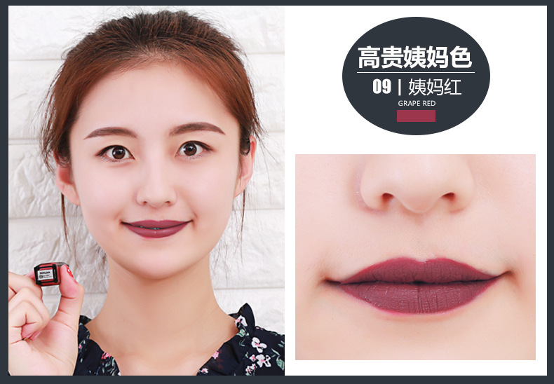 INNLAA Mực Lip Men Kéo Dài Không Decoloring Lip Gloss Lip Glossing Lip Gloss Matte Matte Nhung Son Môi Không Thấm Nước son bóng hồng đất	