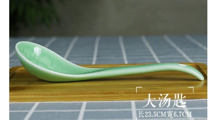 Longquan Celadon Lotus Rice Bowl Tấm Toàn bộ Bộ đồ ăn lành mạnh Quà tặng tân gia Nhà hàng Khách sạn Tùy chỉnh - Đồ ăn tối đĩa nhựa dùng 1 lần