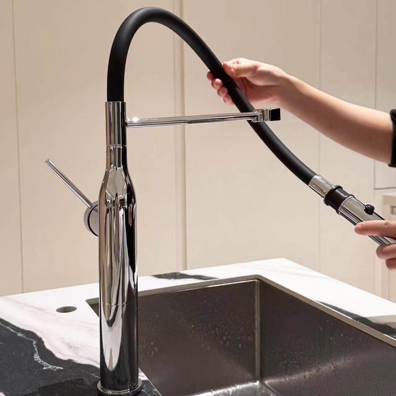 Designer Kitchen 304 Stainless Steel Faucet Vase-Shaped Faucet Two-In-One Pull-Out Faucet