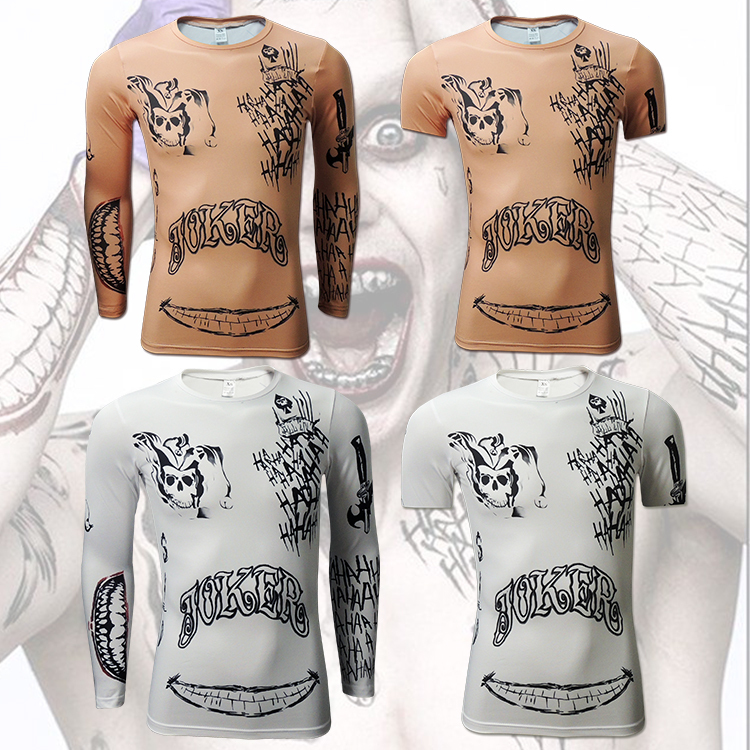 Joker Clown Bodysuit Short-Sleeved Killing Squad T-Shirt Cos Boys Plus Size Batman Brother Town Tattoos