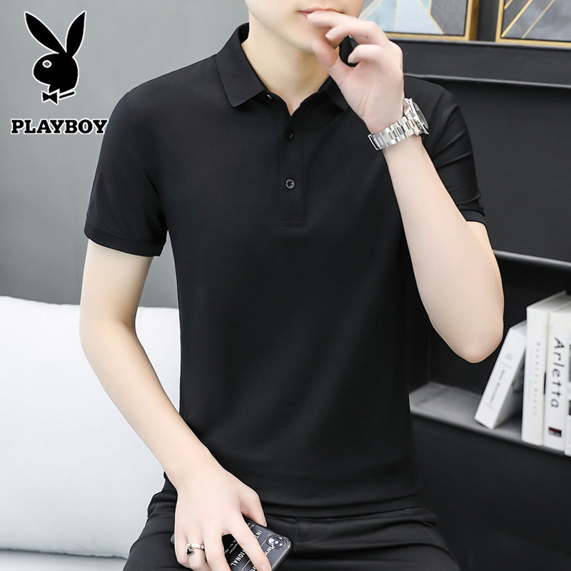 Playboy 2026 New Polo Shirt Men's T-Shirt Men's Short-Sleeved Turn-Down Collar Trendy Brand Summer T-Shirt for Men