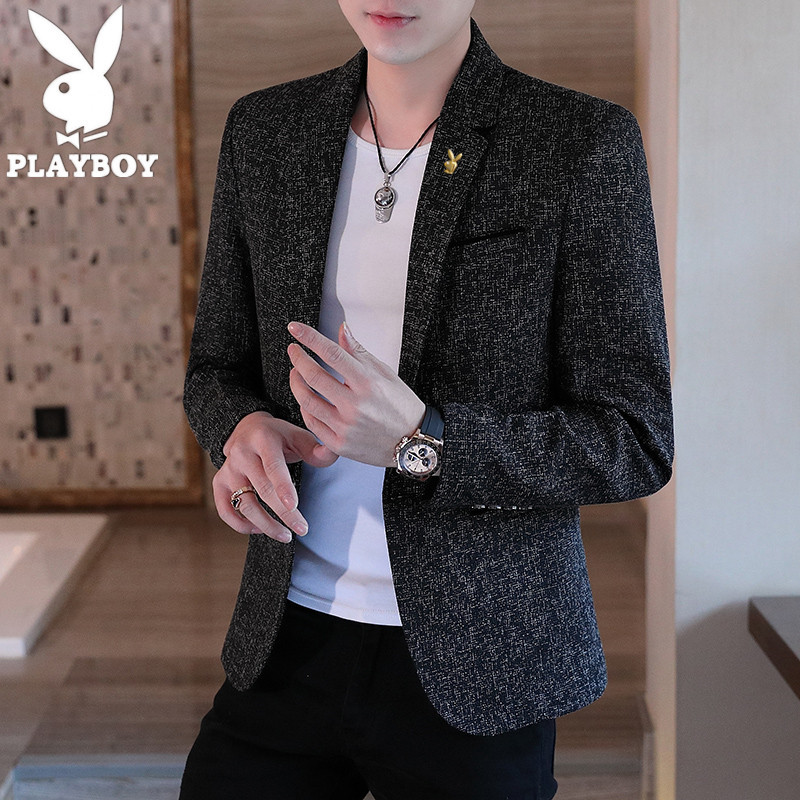 Playboy Spring and Autumn Casual Suit Men's Single-Breasted Formal Slim-Fit Fashion Youth Blazer Men's Clothing