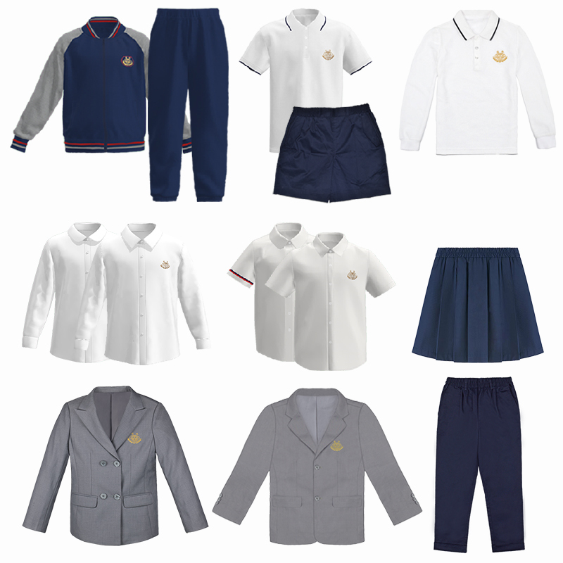Donghua Primary School Uniform New Winter Sports Fleece Jacket Long Pants Short-Sleeve Shirt Short-Sleeve T-Shirt Sweater Dress Pants
