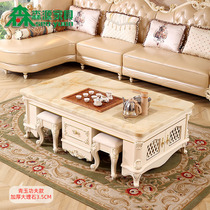Eurostyle Marble Solid Wood Multifunction Kongfu Tea Several White Tea Table TV Cabinet Composition Brief small family Type