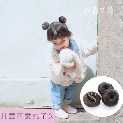 taobao agent Nezha Ban Pills Children's Female Wigbubble Hair Circle Hanfu Grabbing Hair Flower Bud Head Costume Bird Ancient Wind