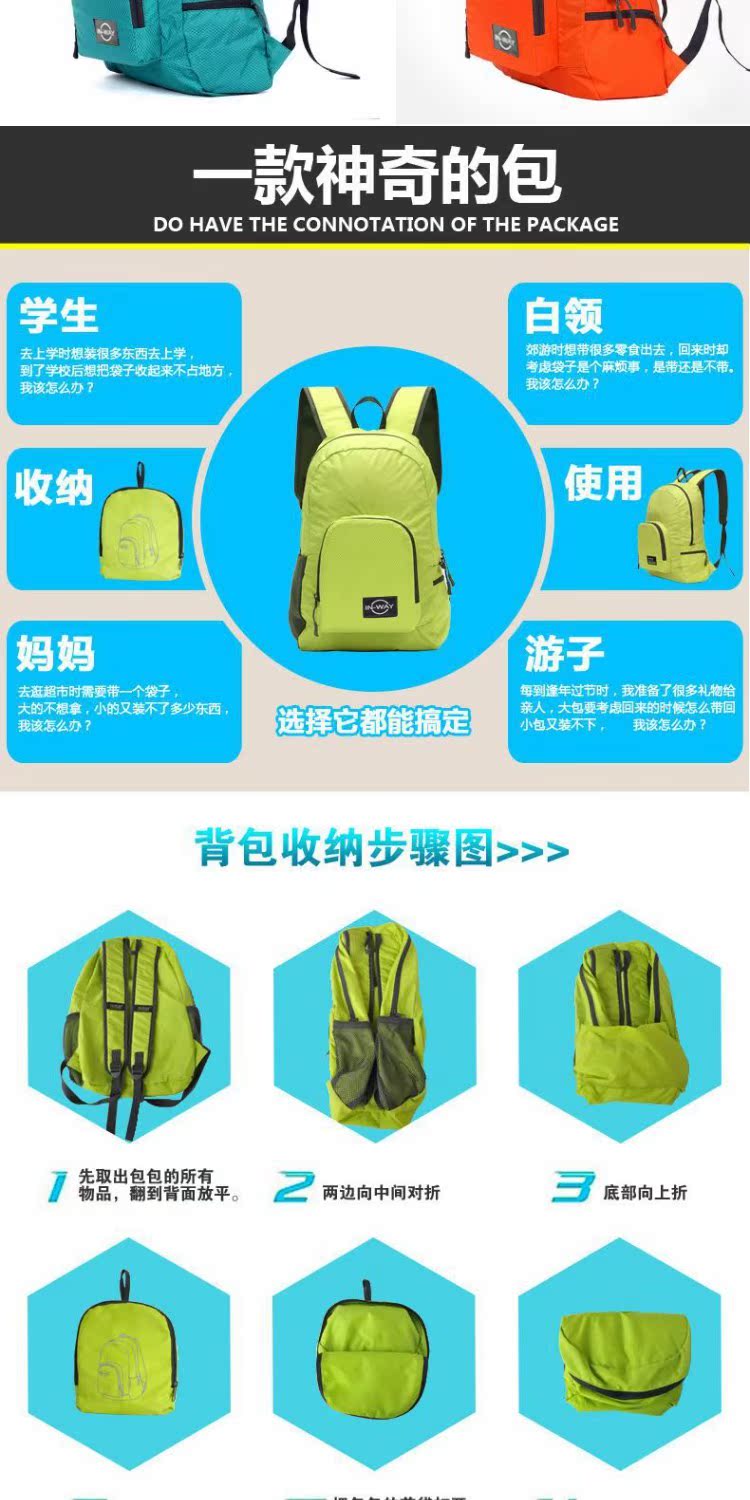 In-way Yingwei mô hình nổ túi unisex túi da ngoài trời túi da không thấm nước có thể được lưu trữ ba lô - Ba lô balo nam
