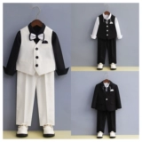 Детский пиджак классического кроя, классический костюм, свадебное платье, наряд для музыкальных выступлений, подходит для подростков, подарок на день рождения