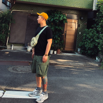 GIZEMO American retro summer military TCU large pocket loose BDU overalls vintage shorts