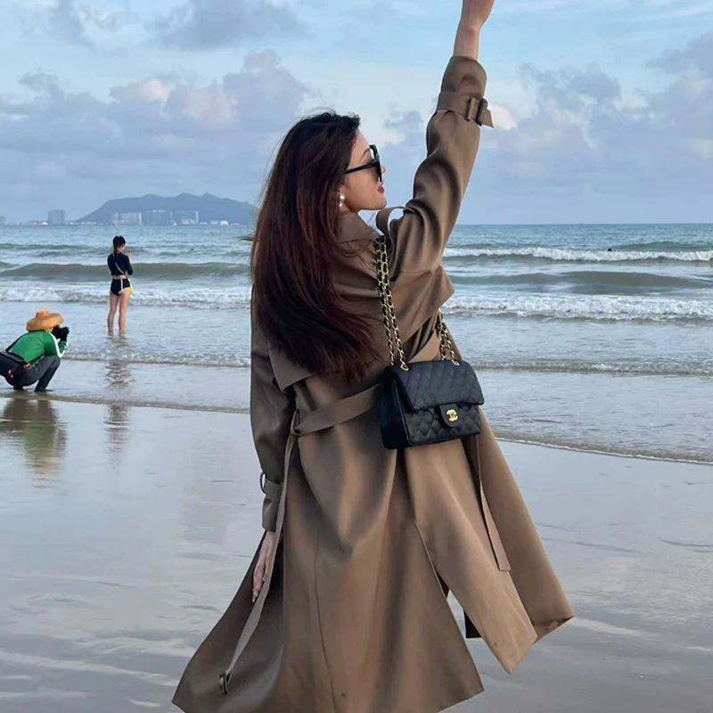 Осеннее trench coat, куртка, корейский стиль, для подростков, британский стиль, высококачественный стиль