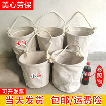 Cylindrical power tool bag canvas toilet bag electrician insulated bucket repairman high-altitude work hanging bag wear-resistant