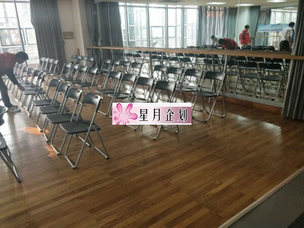 Shanghai opening wedding annual meeting stage set up table-metal black folding folding chair rental rental provider