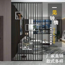 Living room door screen entrance partition Simple modern double-sided wrought iron grille Nordic light luxury screen office