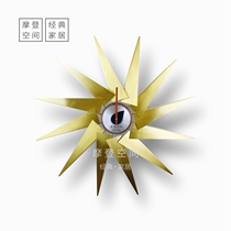 Wall clock wind wheel wall clock Sun Nordic designer decorative clock Nielsen clock quartz clock model house home