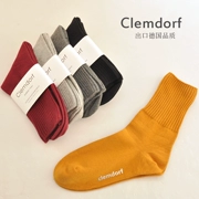 Clemdorf nữ vớ cotton mùa xuân và mùa thu và mùa đông không có xương lỏng cotton rắn màu sáu đôi