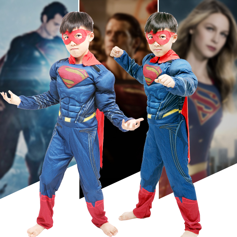 Children's Superman Halloween Cosplay Children's Role Dress Avengers Alliance Boys Muscle Clothes