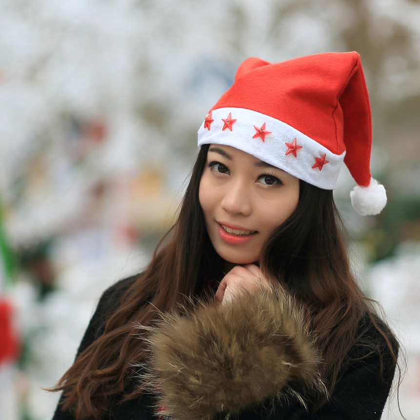 Christmas hat red hat Christmas old man hat Christmas items with lamp hat luminous hat