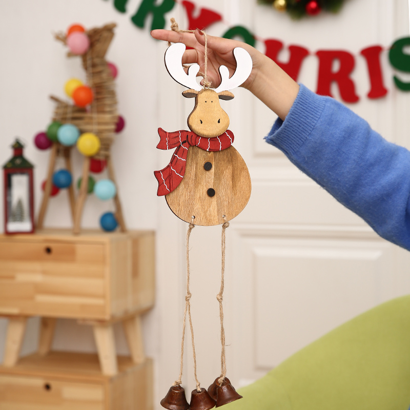 Retro Woody Elk Door Hanging Creative Wind Bells Pendant Mall Hotel Family Company Christmas Decorations Gift
