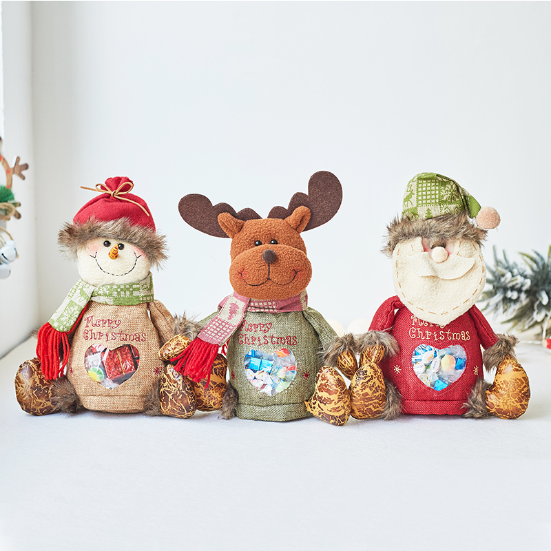 Christmas gift bag candy bag apple bag pendant snowman old elk gift bag Christmas ornaments