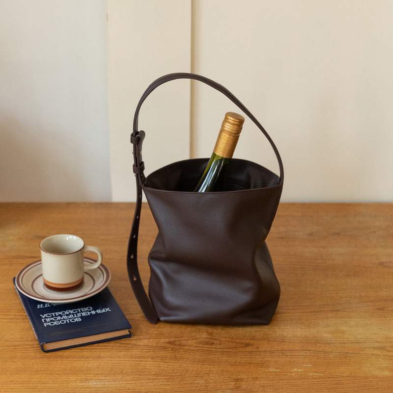 Monkey Home First Layer Cowhide Lazy and Relaxed Style Single Shoulder Underarm Women's Bag Relaxed Vintage Commuting Genuine Leather Bucket Bag Monkey Home First Layer Cowhide Lazy and Relaxed Style Single Shoulder Underarm Women's Bag Relaxed Vintage Commuting Genuine Leather Bucket Bag