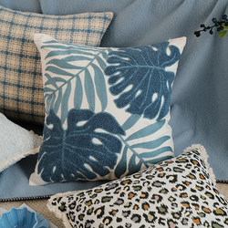 Scandinavian Simplicity ins Mid-Century Style Green Plant Pillow Living Room Sofa Accessible Luxury High-End Bedroom Cushion Pillowcase